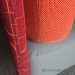 Teknion Banqs Grey Leather Sofa Bench with Orange Cloth Back